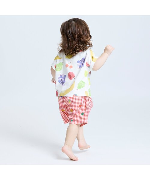 BIT'Z（ビッツ）の「フルーツとベジタブルの刺繍柄チェックパンツ（その他パンツ・キッズ・ブルー/グリーン/ピンク/レッド/パープル/イエロー・80/90/95/100/110/120）」の8枚目の写真