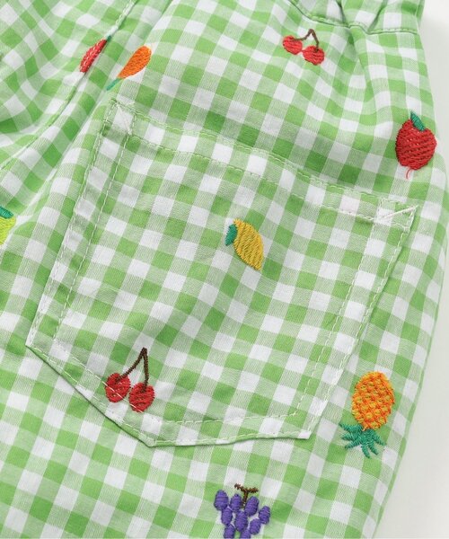 BIT'Z（ビッツ）の「フルーツとベジタブルの刺繍柄チェックパンツ（その他パンツ・キッズ・ブルー/グリーン/ピンク/レッド/パープル/イエロー・80/90/95/100/110/120）」の14枚目の写真