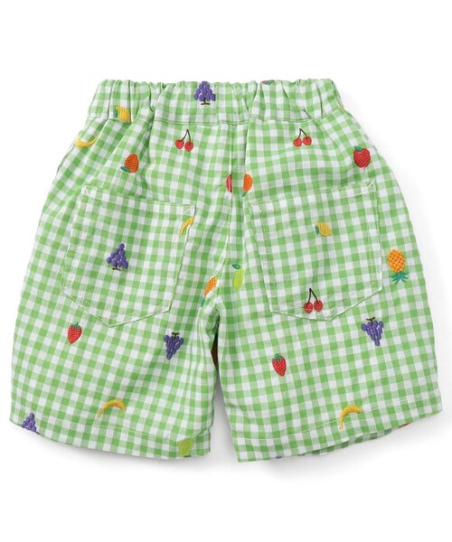 セール】フルーツとベジタブルの刺繍柄チェックパンツ（その他