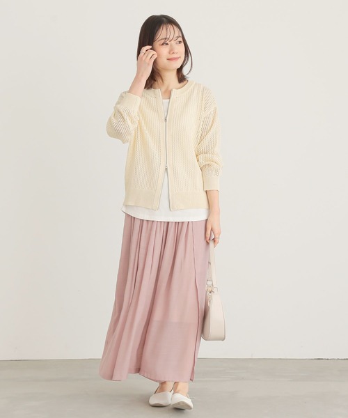 n'OrLABEL（ノアールレーベル）の「『ダブルジップ透かし編みニットカーディガン』（カーディガン/ボレロ・レディース・イエロー/ブラック/アイボリー/ブルー・2/1）」の14枚目の写真