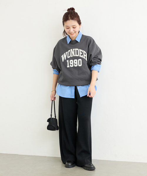 JOURNAL STANDARD（ジャーナルスタンダード）の「《追加2》ワンダーロゴスウェット（スウェット・レディース・アイボリー/ブラック系その他/ピンク・FREE）」の22枚目の写真