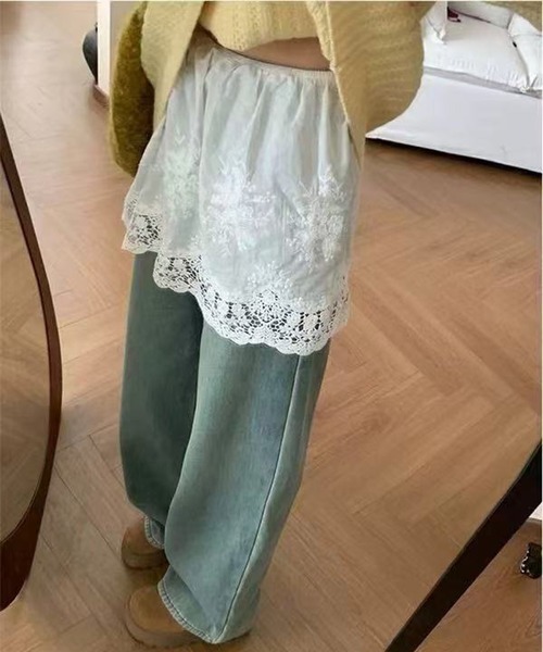 Chiina(チーナ)の「Chiina/ レースレイヤードミニスカート(スカート・レディース・ホワイト・FREE)」の1枚目の写真