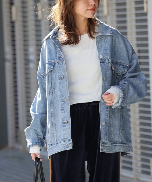 Levi's(リーバイス)の「《追加》別注【LEVI’S/リーバイス】*relume XL TRUCKER:デニムジャケット(デニムジャケット・レディース・ブルー・SMALL/X-SMALL)」の4枚目の写真