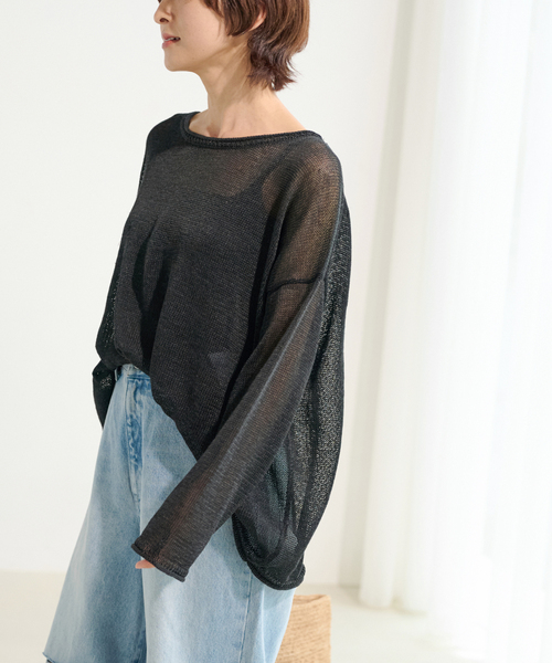 JOURNAL STANDARD relume(ジャーナルスタンダード レリューム)の「《追加》PEリネンルーズプルオーバー(ニット/セーター・レディース・ブラック/ベージュ/ピンク・FREE)」の11枚目の写真