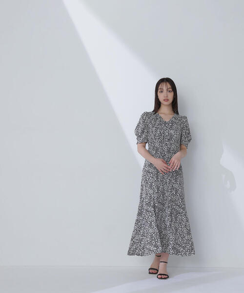 NATURAL BEAUTY BASIC（ナチュラルビューティーベーシック）の「◇フロントリボンプリントワンピース（ワンピース・レディース・ブルー系その他/ブラック系その他・MEDIUM/P/S）」の8枚目の写真