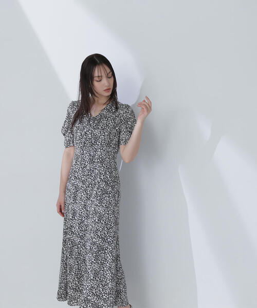 NATURAL BEAUTY BASIC（ナチュラルビューティーベーシック）の「◇フロントリボンプリントワンピース（ワンピース・レディース・ブルー系その他/ブラック系その他・MEDIUM/P/S）」の9枚目の写真