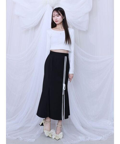 EATME（イートミー）の「ダブルラインマーメイドスカート（セットアップ可能）（スカート・レディース・ピンク/ベージュ/ブラック・FREE）」の8枚目の写真