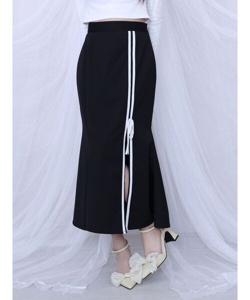 EATME（イートミー）の「ダブルラインマーメイドスカート（セットアップ可能）（スカート・レディース・ピンク/ベージュ/ブラック・FREE）」の9枚目の写真