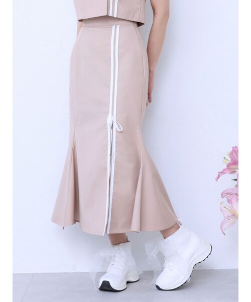 EATME（イートミー）の「ダブルラインマーメイドスカート（セットアップ可能）（スカート・レディース・ピンク/ベージュ/ブラック・FREE）」の13枚目の写真