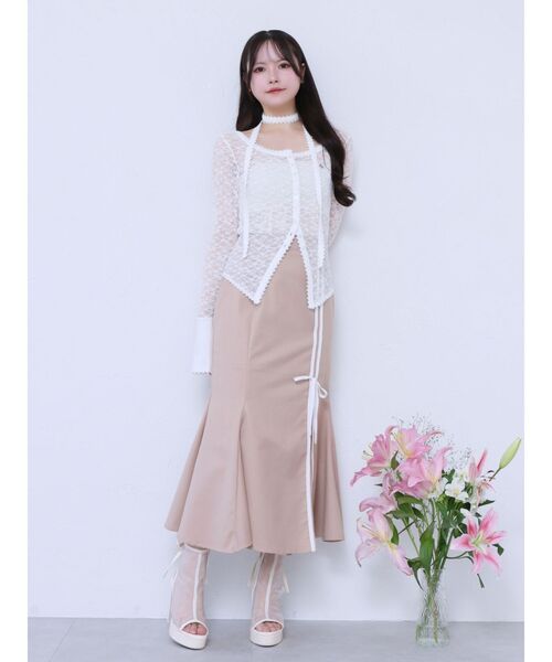 EATME（イートミー）の「ダブルラインマーメイドスカート（セットアップ可能）（スカート・レディース・ピンク/ベージュ/ブラック・FREE）」の15枚目の写真