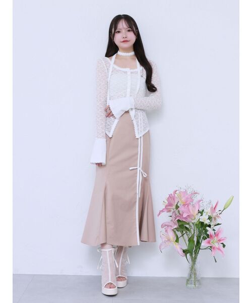 EATME（イートミー）の「ダブルラインマーメイドスカート（セットアップ可能）（スカート・レディース・ピンク/ベージュ/ブラック・FREE）」の16枚目の写真