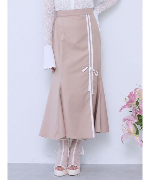 EATME（イートミー）の「ダブルラインマーメイドスカート（セットアップ可能）（スカート・レディース・ピンク/ベージュ/ブラック・FREE）」の17枚目の写真