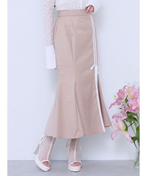 EATME（イートミー）の「ダブルラインマーメイドスカート（セットアップ可能）（スカート・レディース・ピンク/ベージュ/ブラック・FREE）」の18枚目の写真