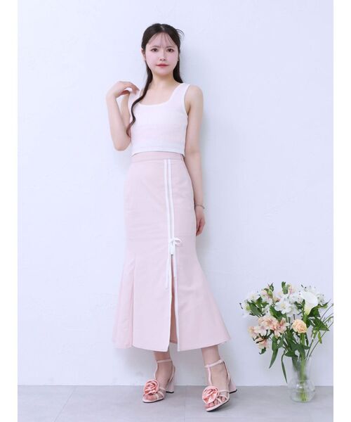 EATME（イートミー）の「ダブルラインマーメイドスカート（セットアップ可能）（スカート・レディース・ピンク/ベージュ/ブラック・FREE）」の20枚目の写真