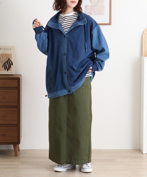 myke(ミーカ)の「myke インディゴ裏毛ブルゾン(ブルゾン・レディース・ブルー/ネイビー・M)」の6枚目の写真