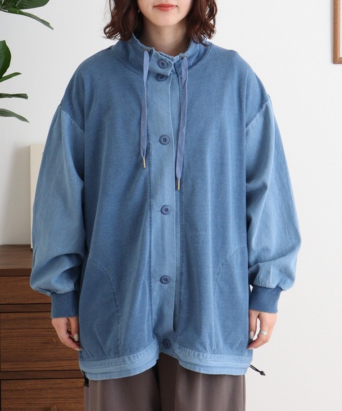 myke(ミーカ)の「myke インディゴ裏毛ブルゾン(ブルゾン・レディース・ブルー/ネイビー・M)」の11枚目の写真