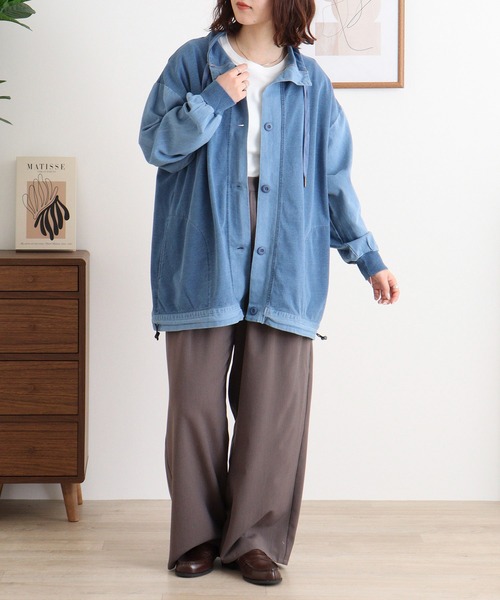 myke(ミーカ)の「myke インディゴ裏毛ブルゾン(ブルゾン・レディース・ブルー/ネイビー・M)」の10枚目の写真