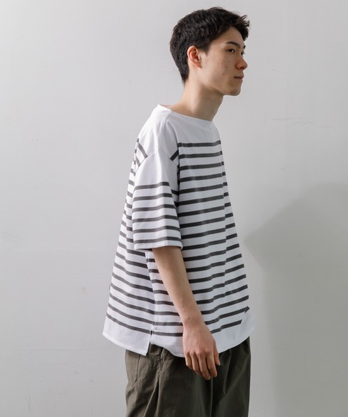 セール】ORCIVAL Men's Rachel Wide Half Sleeve Basque Shirt