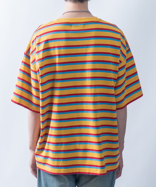 Starting Over（スターティングオーバー）の「old school jacquard border surf T-shirt/オールドスクール ジャガードボーダー サーフ リンガーTシャツ（Tシャツ/カットソー・メンズ・カーキ/イエロー・M/L）」の17枚目の写真