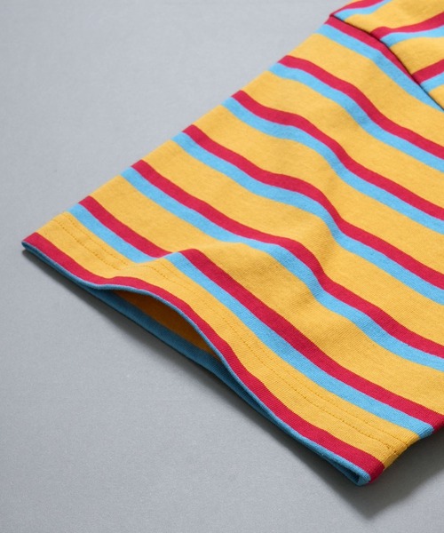 Starting Over（スターティングオーバー）の「old school jacquard border surf T-shirt/オールドスクール ジャガードボーダー サーフ リンガーTシャツ（Tシャツ/カットソー・メンズ・カーキ/イエロー・M/L）」の5枚目の写真