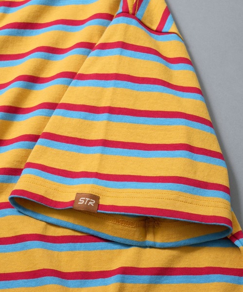 Starting Over（スターティングオーバー）の「old school jacquard border surf T-shirt/オールドスクール ジャガードボーダー サーフ リンガーTシャツ（Tシャツ/カットソー・メンズ・カーキ/イエロー・M/L）」の7枚目の写真
