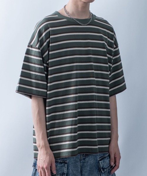 セール】old school jacquard border surf T-shirt/オールド