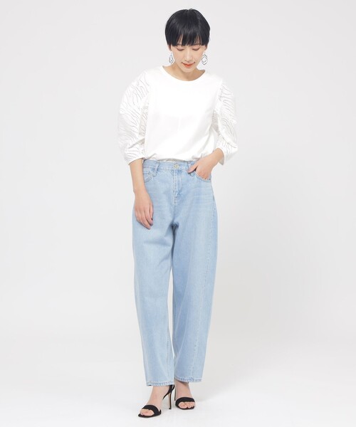 EVEX by KRIZIA(エヴェックスバイクリツィア)の「【L】【ウォッシャブル】パンチングゼブラコンビカットソー(Tシャツ/カットソー・レディース・オフホワイト/ブラック・44/46)」の10枚目の写真