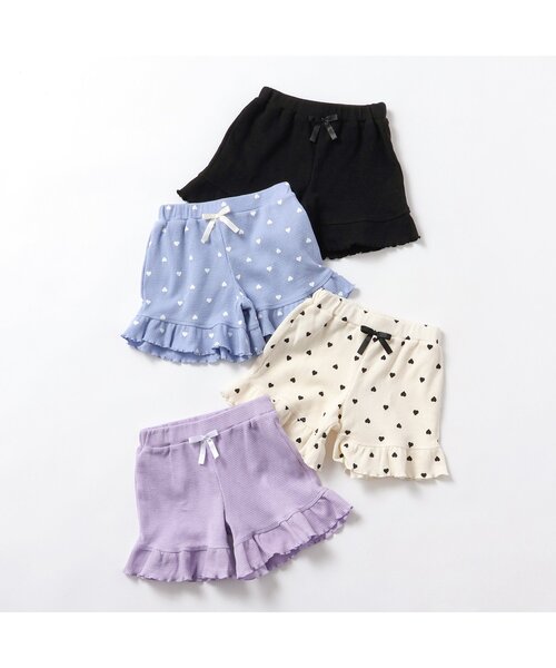 apres les cours（アプレレクール）の「【WEB限定/ジュニア対応】ワッフルショートパンツ（その他パンツ・キッズ・サックスブルー/アイボリー/ブラック/ラベンダー・100/90/80/140/130/120/110）」の12枚目の写真