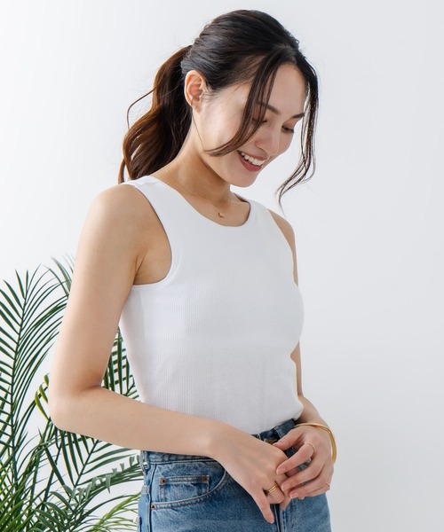 HANES(ヘインズ)の「【Hanes/ヘインズ】ブラ アメリカンスリーブ タンクトップ(タンクトップ・レディース・ブラック/ホワイト/杢グレー・FREE)」の9枚目の写真