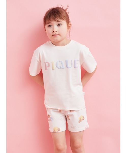 ジェラートピケ 【BABY】ドーナツベア　Tシャツ& ショートパンツ BABY】ドーナツベアワンポイントTシャツ(カットソー＆Tシャツ