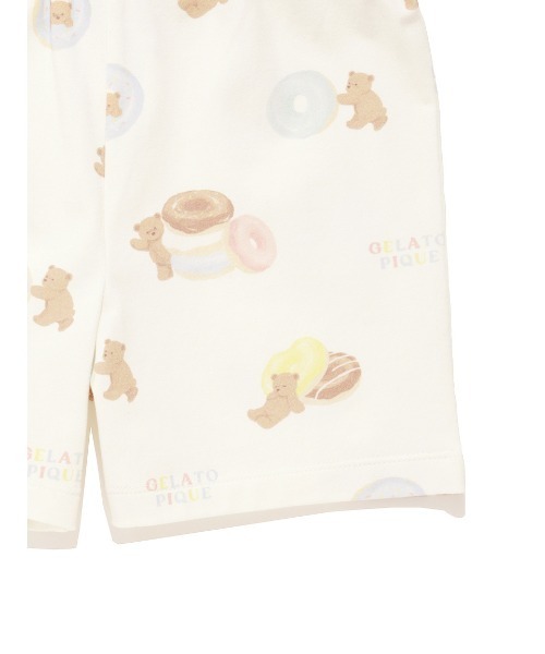 ドーナツベア セットアップ 新品未使用 ジェラートピケ 新品未使用】ジェラートピケ ドーナツベアプリントルームウェア
