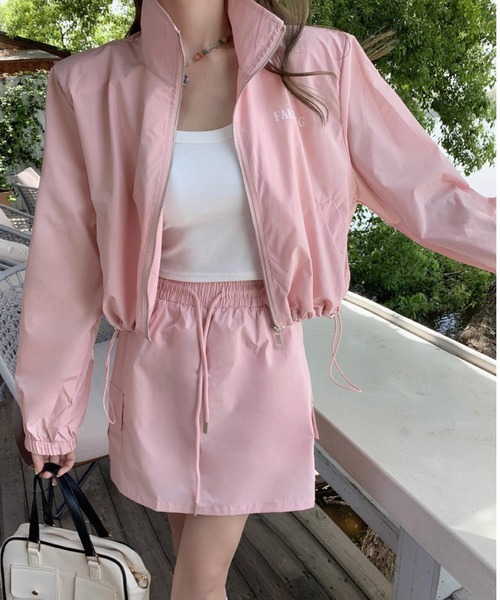 gossip！ロサンゼルス（ゴシップロサンゼルス）の「スタンドネック ジップアップアウター（その他アウター・レディース・ピンク/オフホワイト・S/M）」の13枚目の写真