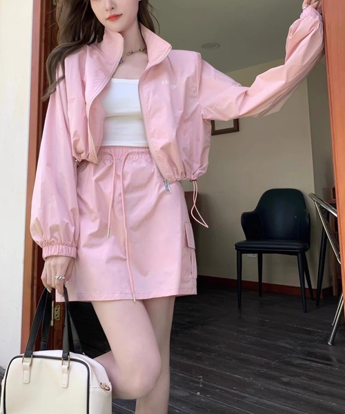 gossip！ロサンゼルス（ゴシップロサンゼルス）の「スタンドネック ジップアップアウター（その他アウター・レディース・ピンク/オフホワイト・S/M）」の15枚目の写真