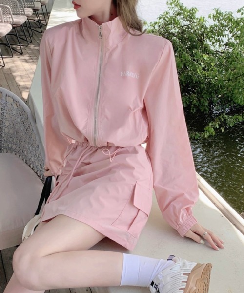 gossip！ロサンゼルス（ゴシップロサンゼルス）の「スタンドネック ジップアップアウター（その他アウター・レディース・ピンク/オフホワイト・S/M）」の12枚目の写真