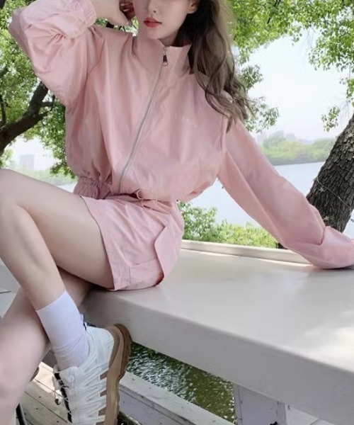 gossip！ロサンゼルス（ゴシップロサンゼルス）の「スタンドネック ジップアップアウター（その他アウター・レディース・ピンク/オフホワイト・S/M）」の11枚目の写真