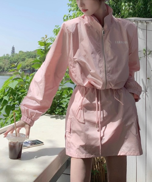 gossip！ロサンゼルス（ゴシップロサンゼルス）の「スタンドネック ジップアップアウター（その他アウター・レディース・ピンク/オフホワイト・S/M）」の18枚目の写真