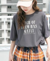 カットジョーゼットロゴTシャツ
