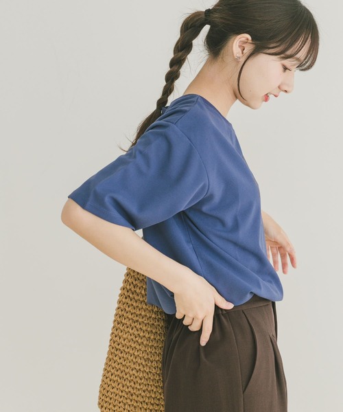 ITEMS URBANRESEARCH（アイテムズ アーバンリサーチ）の「カットジョーゼットロゴTシャツ（Tシャツ/カットソー・レディース・チャコールグレー/ブルー/オフホワイト・FREE）」の20枚目の写真
