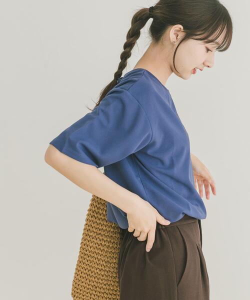 ITEMS URBANRESEARCH（アイテムズ アーバンリサーチ）の「カットジョーゼットロゴTシャツ（Tシャツ/カットソー・レディース・チャコールグレー/ブルー/オフホワイト・FREE）」の22枚目の写真