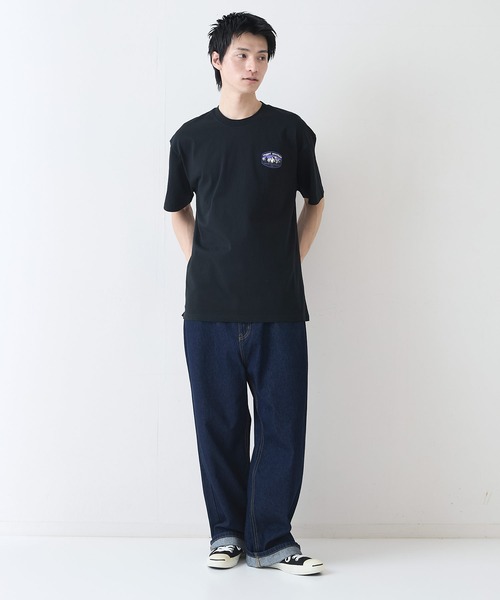 ragged mountain(ラギットマウンテン)の「【RAGGED MOUNTAIN:ラギットマウンテン】ワンポイントロゴTシャツ 半袖 オーバーサイズ(Tシャツ/カットソー・メンズ・ホワイト/ブラック/グレイッシュブルー/パープル/ベージュ・LARGE/X-LARGE/MEDIUM)」の10枚目の写真