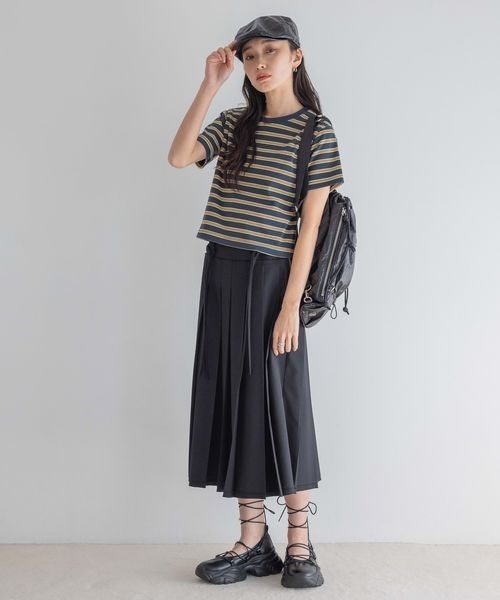 JEANASIS（ジーナシス）の「レトロボーダーチビTEE/414166（Tシャツ/カットソー・レディース・レッド系その他/ネイビー系・FREE）」の3枚目の写真