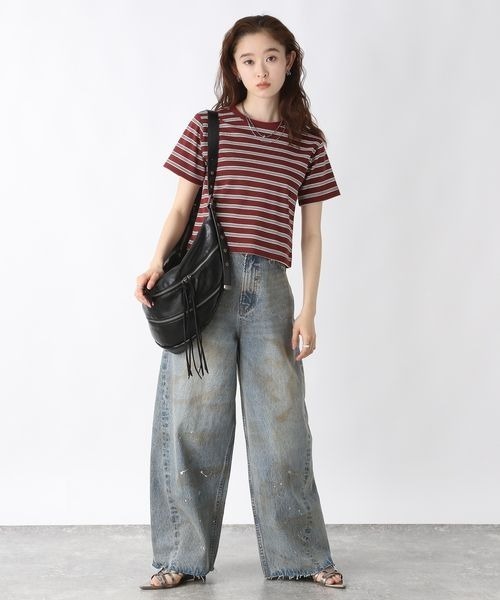 JEANASIS（ジーナシス）の「レトロボーダーチビTEE/414166（Tシャツ/カットソー・レディース・レッド系その他/ネイビー系・FREE）」の17枚目の写真