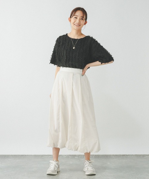 GLOBAL WORK（グローバルワーク）の「ジャガードフリンジプルオーバー/289888（Tシャツ/カットソー・レディース・サックスブルー/アイボリー/ブラック・MEDIUM/LARGE）」の9枚目の写真