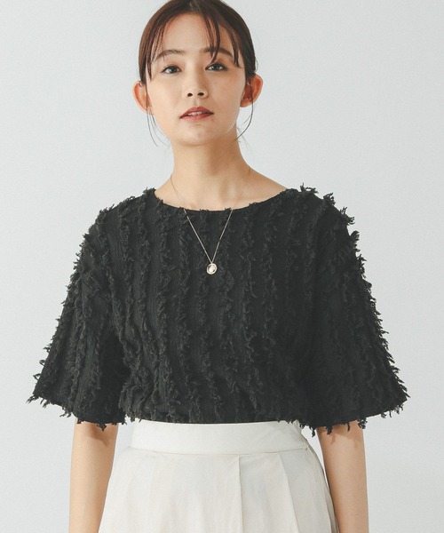 GLOBAL WORK（グローバルワーク）の「ジャガードフリンジプルオーバー/289888（Tシャツ/カットソー・レディース・サックスブルー/アイボリー/ブラック・MEDIUM/LARGE）」の11枚目の写真