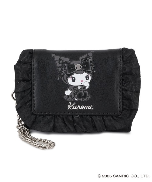 sanrio(サンリオ)の「【WEB限定商品】【当店限定】Sanrio characters(サンリオキャラクターズ)チェーン付きマイクロミニ財布 三つ折り フリル財布 / クロミ KU-462(財布・レディース・ブラック・FREE)」の7枚目の写真