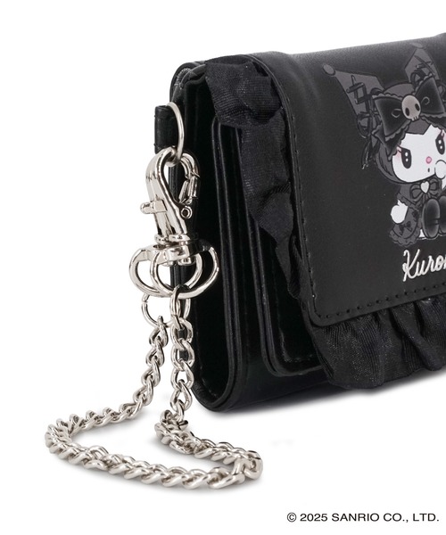 sanrio(サンリオ)の「【WEB限定商品】【当店限定】Sanrio characters(サンリオキャラクターズ)チェーン付きマイクロミニ財布 三つ折り フリル財布 / クロミ KU-462(財布・レディース・ブラック・FREE)」の10枚目の写真