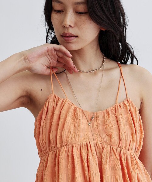 GALLEST（ギャレスト）の「サロペットワンピース（ワンピース・レディース・ライトオレンジ系/ブラック・36/38）」の7枚目の写真