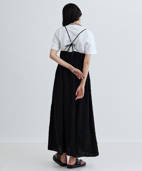 GALLEST（ギャレスト）の「サロペットワンピース（ワンピース・レディース・ライトオレンジ系/ブラック・36/38）」の3枚目の写真