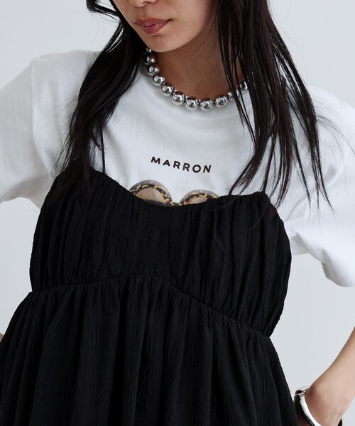 GALLEST（ギャレスト）の「サロペットワンピース（ワンピース・レディース・ライトオレンジ系/ブラック・36/38）」の4枚目の写真