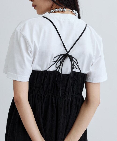 GALLEST（ギャレスト）の「サロペットワンピース（ワンピース・レディース・ライトオレンジ系/ブラック・36/38）」の5枚目の写真